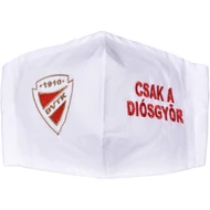 Hímzett DVTK címeres maszk - fehér