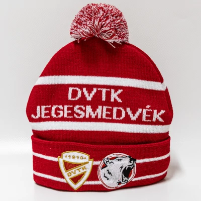 DVTK Jegesmedvék kötött bojtos sapka - piros